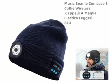 Unisex Music Beanie Con Luce E Cuffie Wireless Cappelli A Maglia Elastica Leggeri