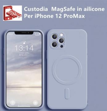 IPHONE 12 PRO MAX CUSTODIA PER TELEFONO IN SILICONE LIQUIDO IMITAZIONE TPU MAGNETICO