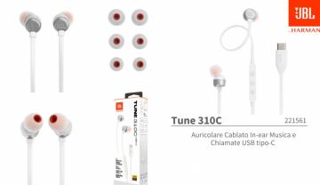 JBL Tune 310C Auricolare Cablato In-ear Musica e Chiamate USB tipo-C