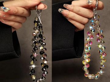 ELLITECK G417 Cordino Artificiale E Perline Di Cristallo