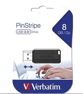 PEN DRIVE 8GB VERBATIM USB 2.0 STORE'N'GO PINSTRIPE