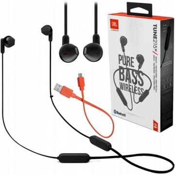 JBL Tune 215BT Auricolare Wireless In-ear, Passanuca Musica e Chiamate Bluetooth Nero