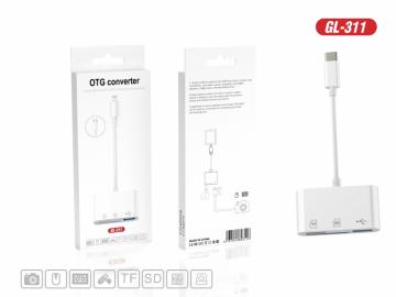 ELLITECK GL-311 USB-C Adattatore per lettore di schede 3 in 1