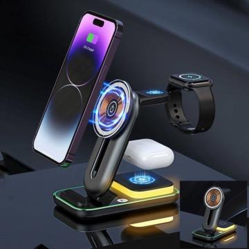 ELLITECK A8  Caricatore Wireless Magnetica 4 in 1 Stazione di Ricarica Wireless