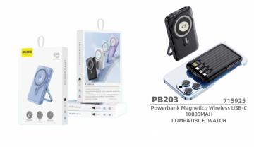 ELLITECK PB203 Powerbank Magnetico Wireless USB-C10000MAH COMPATIBILE IWATCH